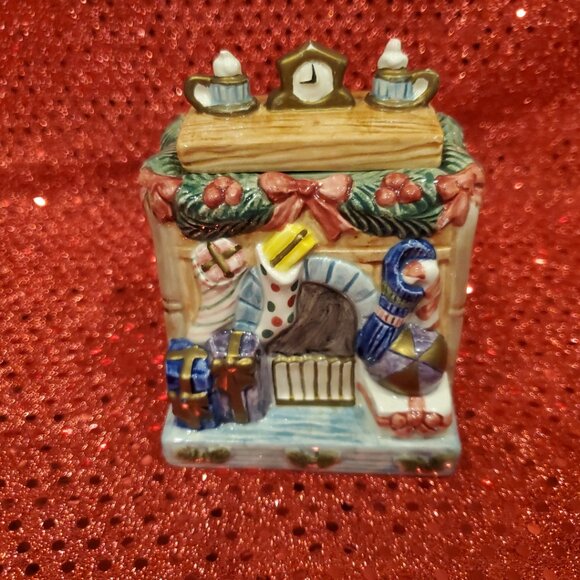 Vintage Fitz & Floyd Omnibus Toyland Santa Sugar/Creamer Figurine Set Christmas - Picture 8 of 10